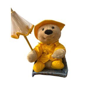 Vintage Singing in the Rain Bear Animated Raincoat Umbrella New in Box